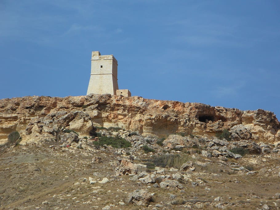 tower, watchtower, cliffs, defense, rock, historically, defend HD wallpaper