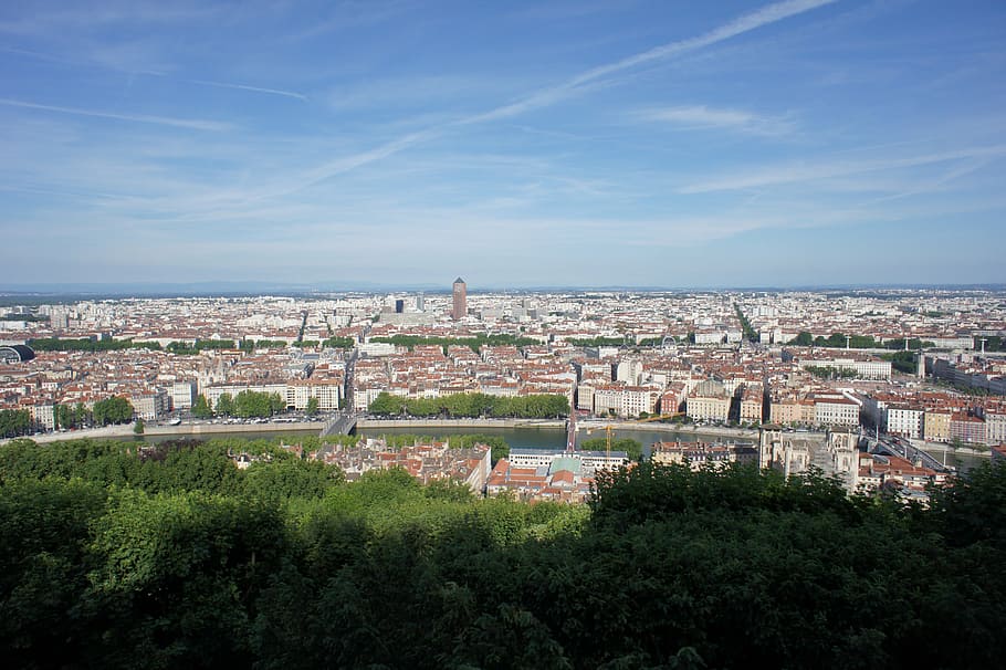 lyon, panorama, tower, architecture, built structure, building exterior HD wallpaper