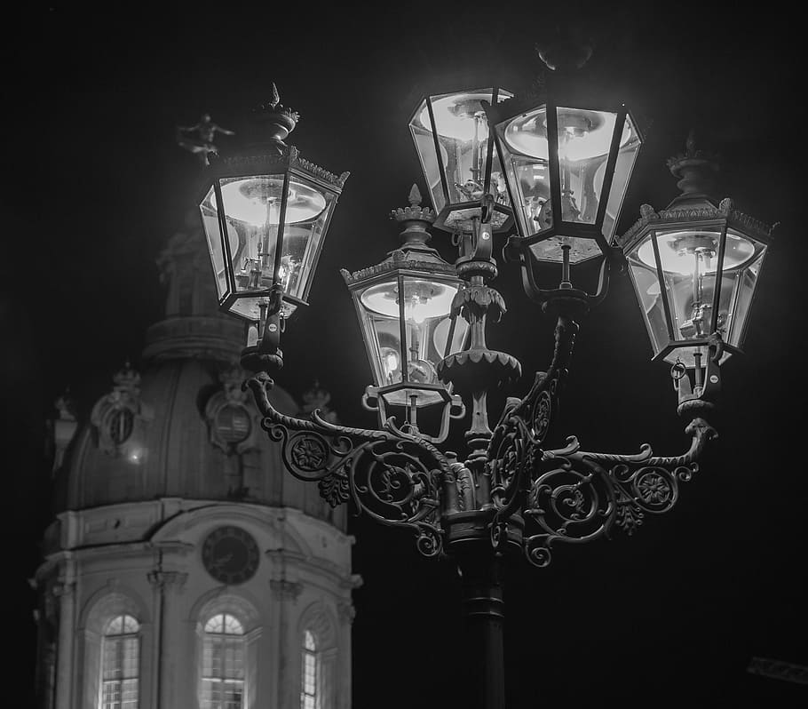 lamp, lantern, illuminated, light, art, architecture, old, city HD wallpaper
