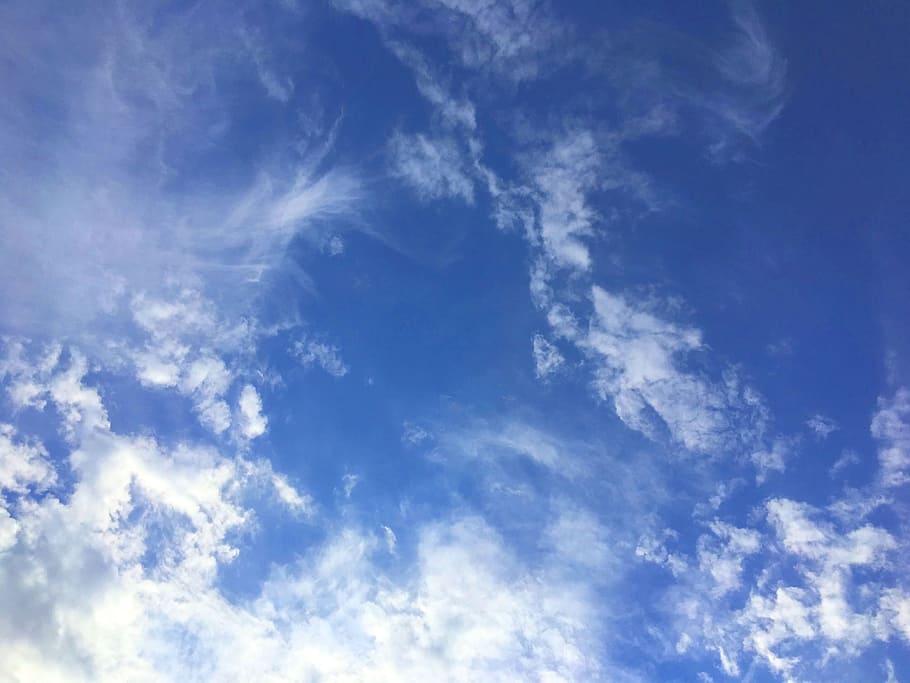 blue sky and white clouds, clouds form, covered sky, nature HD wallpaper