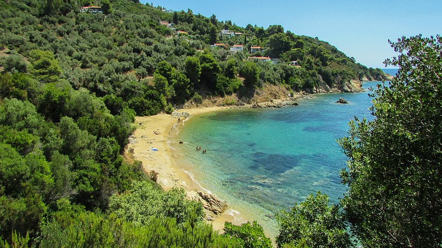 Greece, Skiathos, Diamanti, Beach, diamanti beach, island, greek, HD wallpaper