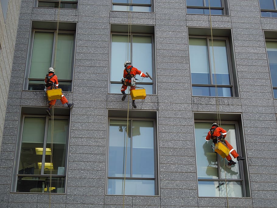window, cleaning, services, rope access, dubai, building exterior, HD wallpaper