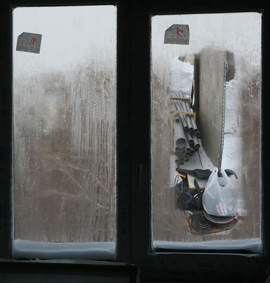 window, winter, construction, tools, through the window, outdoors HD wallpaper