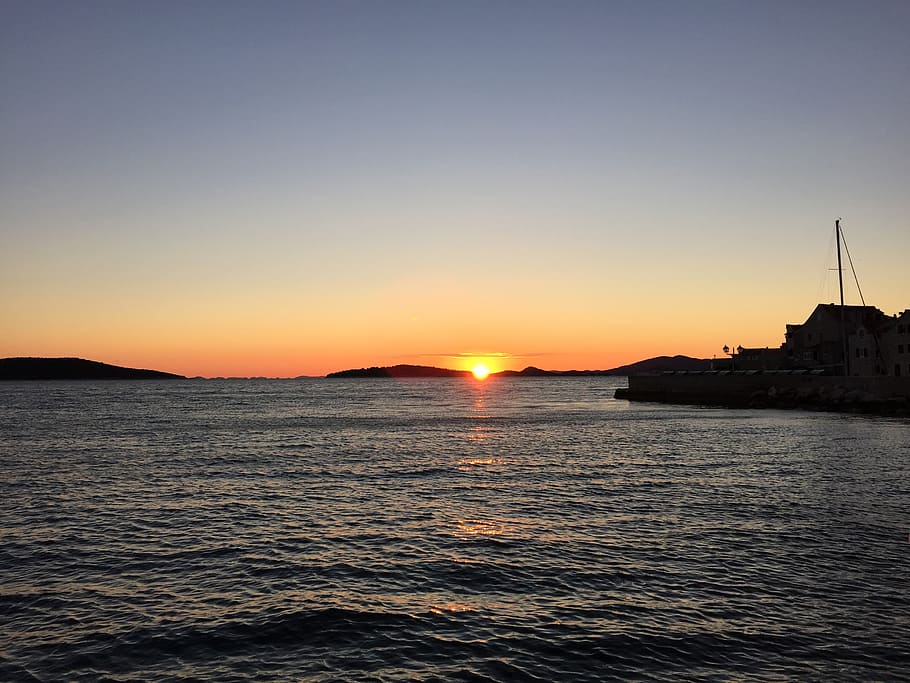 sunset, sea, setting sun, dusk, water, sky, scenics - nature HD wallpaper