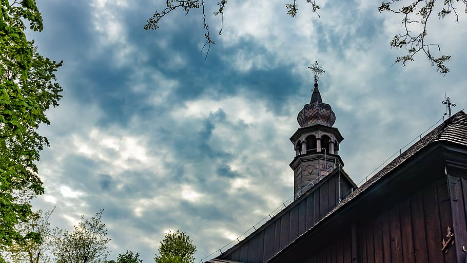 church, clouds, sky, architecture, cloud - sky, low angle view HD wallpaper