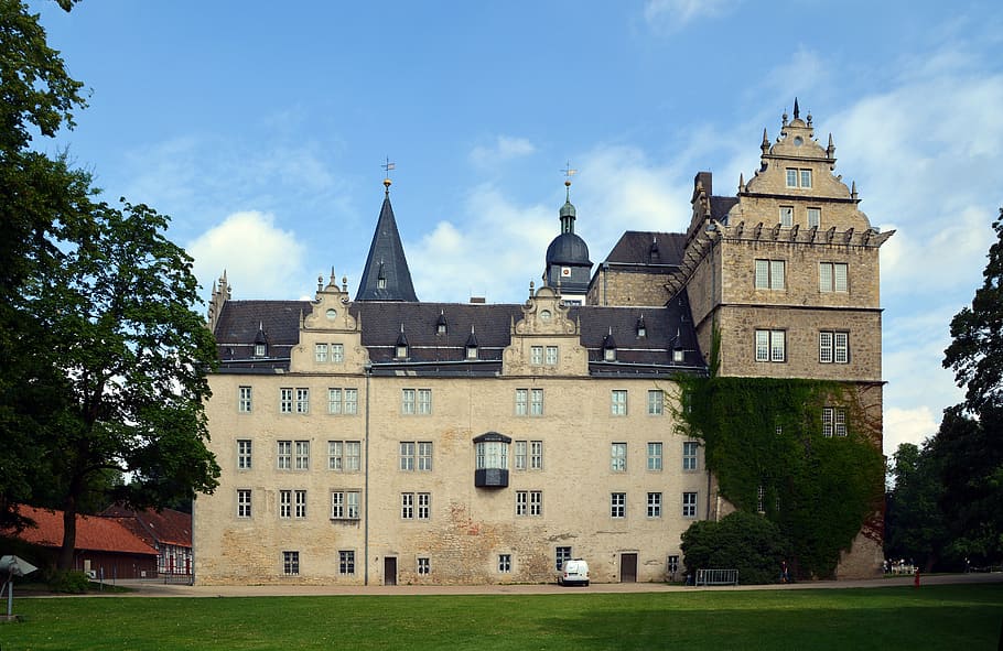castle, wolfsburg, lower saxony, facade, historically, architecture HD wallpaper