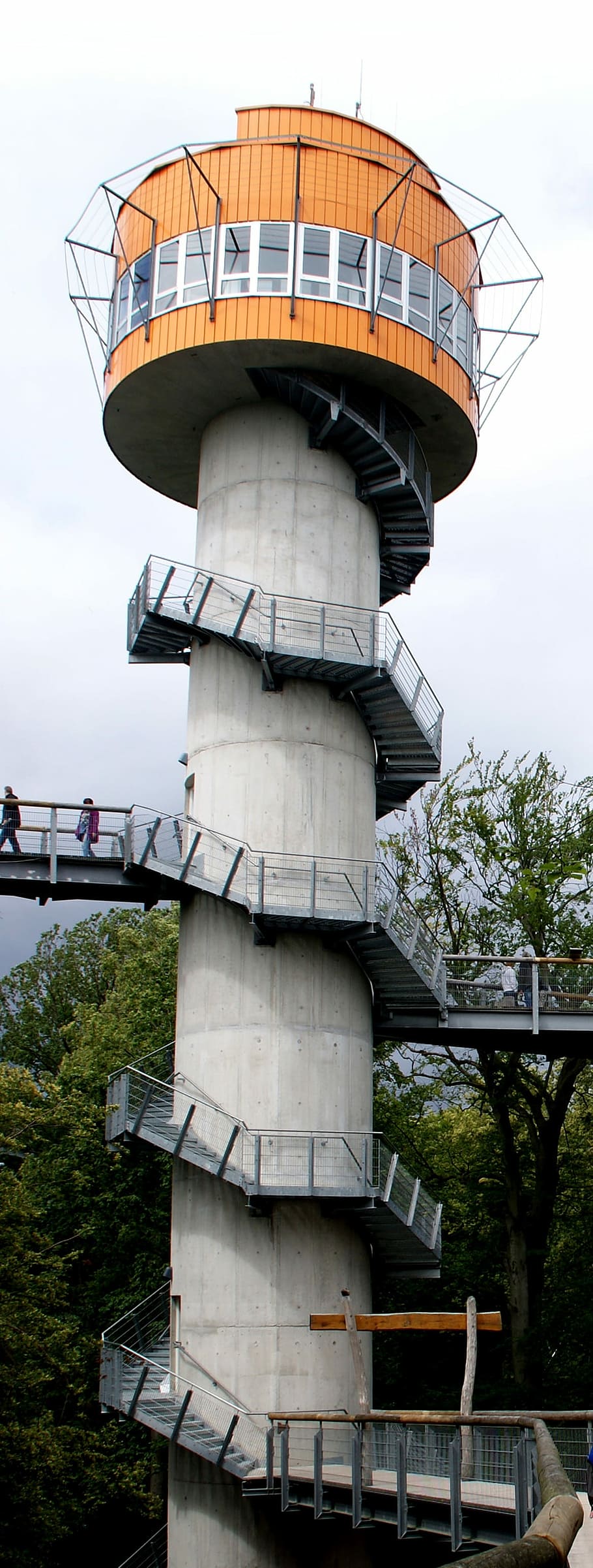 Tower, Treetop, Path, View, treetop path, thuringia germany HD wallpaper
