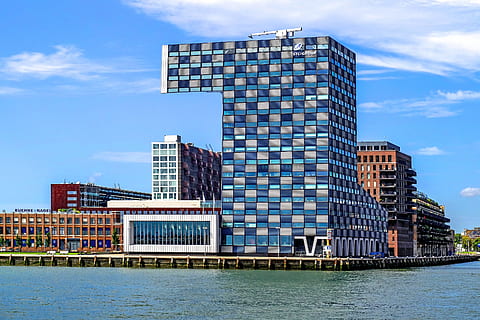 building, modern, architecture, construction, harbour, rotterdam HD wallpaper