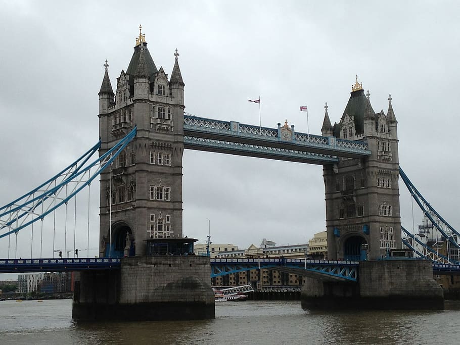 gray London Bridge, London, tower bridge, thames, river, england HD wallpaper