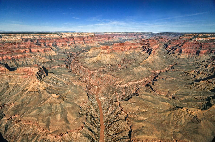 bird's-eye view photography of Grand Canyon. Arizona, aerial photography of mountains HD wallpaper