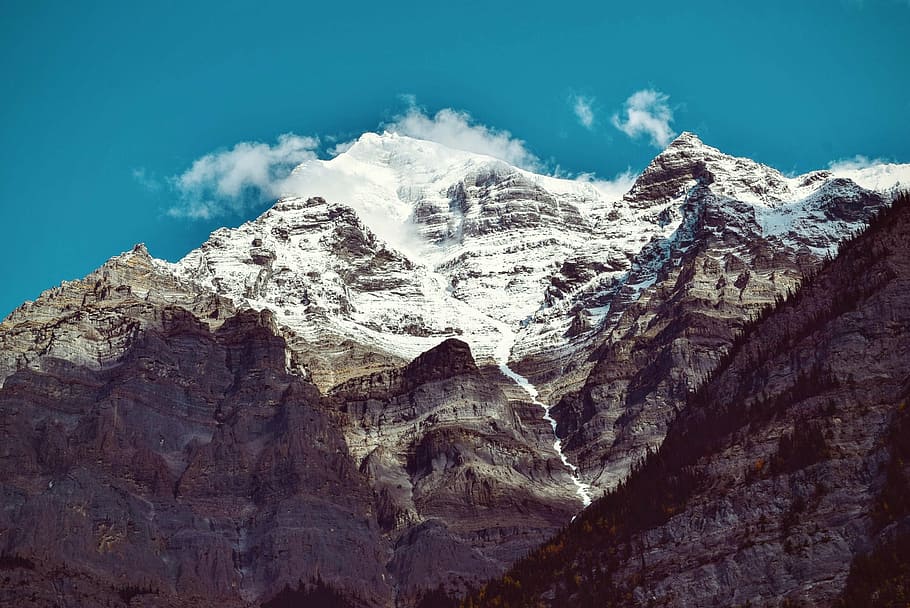 landscape photography of snowy mountain, peak, summit, top HD wallpaper