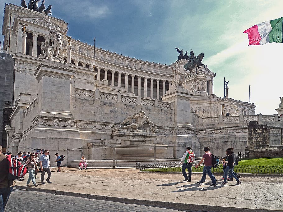 monument, the altar of the homeland, emanuel ii, italy, city of rome, HD wallpaper