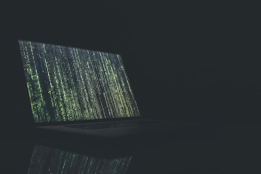 black and gray laptop computer turned on, black laptop computer HD wallpaper
