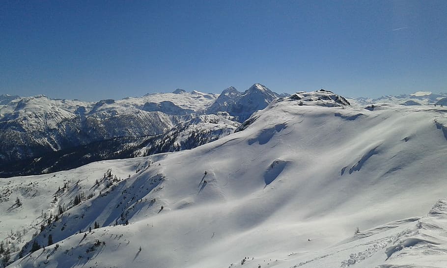 photo of mountain covered with snow, mountain covered in snow HD wallpaper
