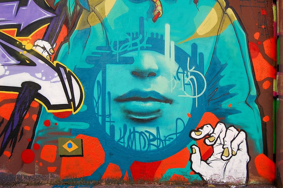 wall graffiti art, mural, painting, public, street, multi colored