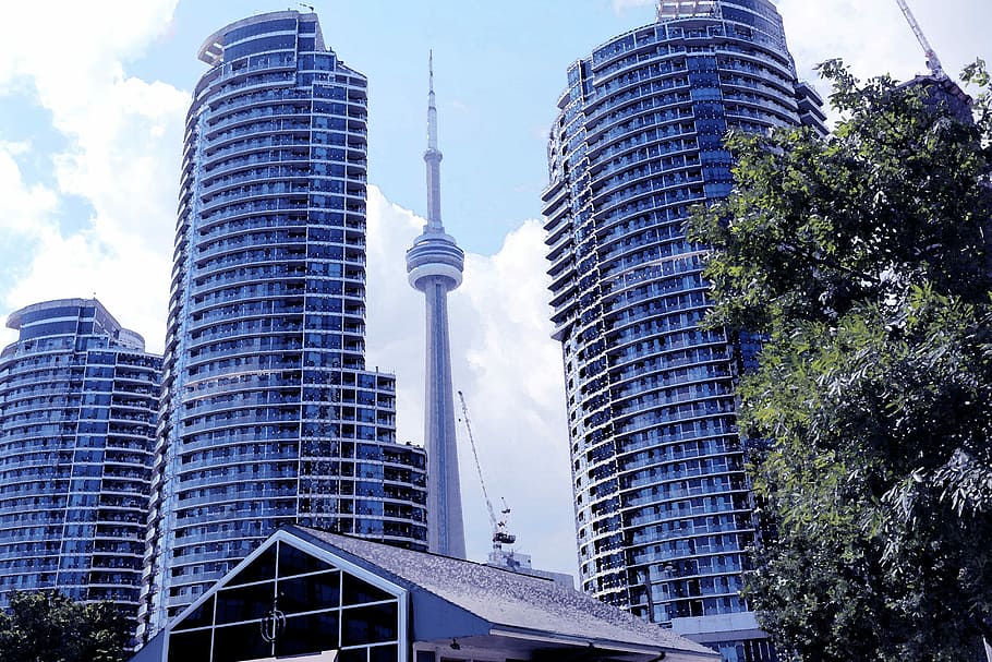 Toronto, Tower, Skyscraper, Downtown, city, architecture, modern HD wallpaper