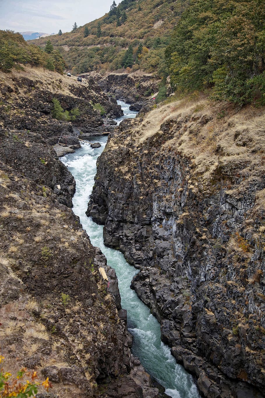 aerial view, klickitat river, rapids, rocks, nature, water HD wallpaper
