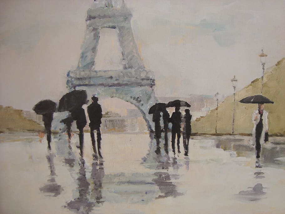 people, walking, raining, umbrella, street, group of people HD wallpaper