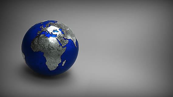 blue earth globe, 3d model, world, geography, education, planet HD wallpaper