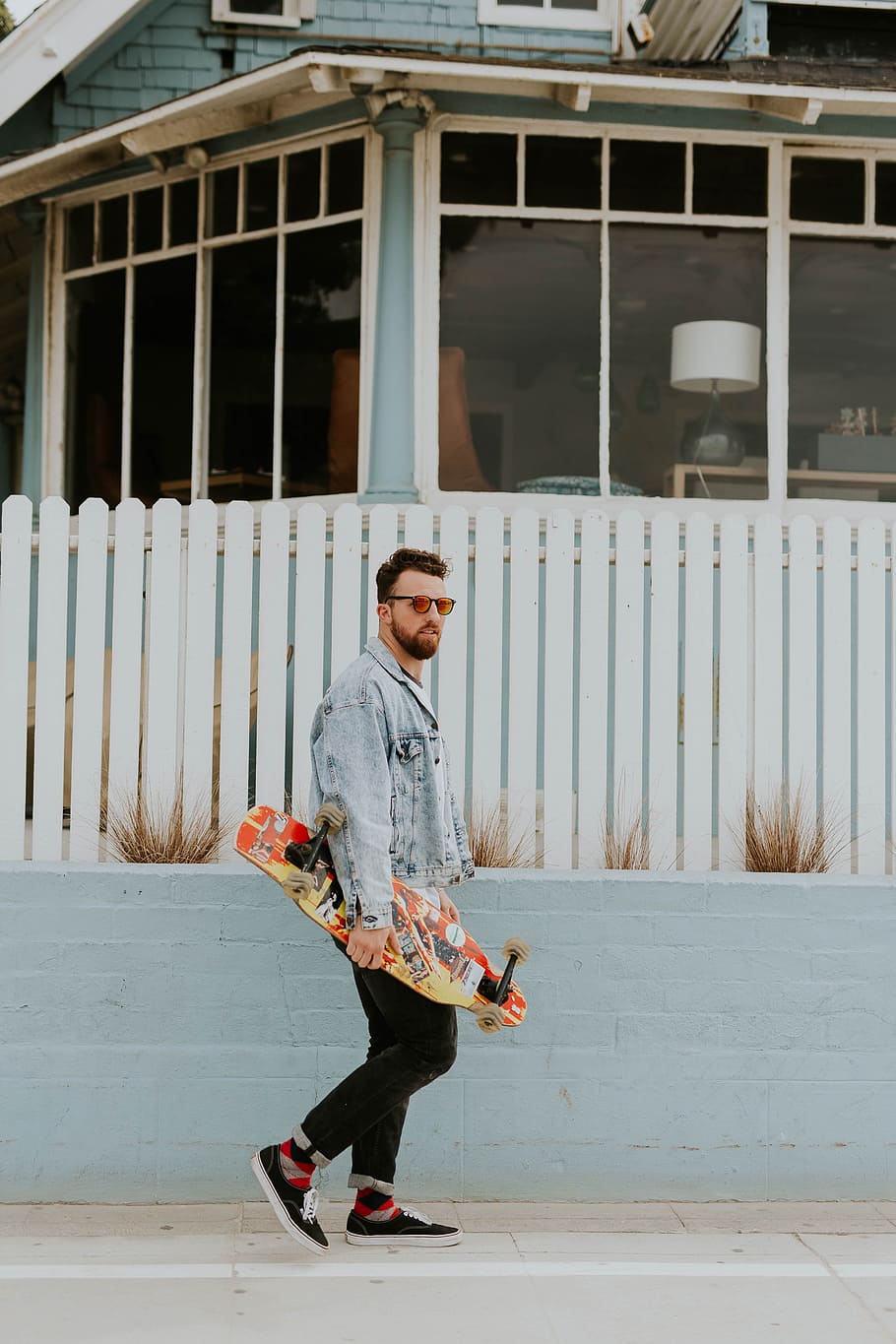 people, man, guy, walking, alone, play, skateboard, sport, wall HD wallpaper