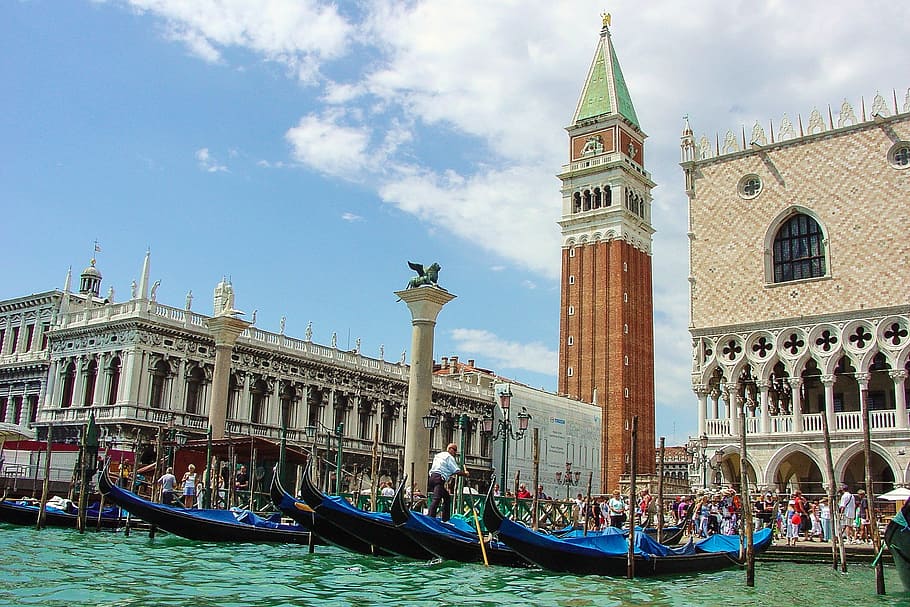brown Big Ben, London, Venice, San Marco, Grand Canal, Italian