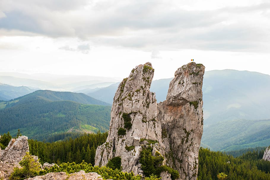 mountain, nature, landscape, mountains, romania, stone, cloud HD wallpaper