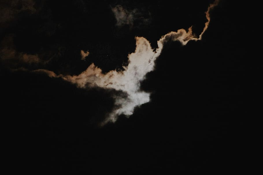 sky and cloud, white sky at nighttime, smoke, moon, cloud - sky HD wallpaper
