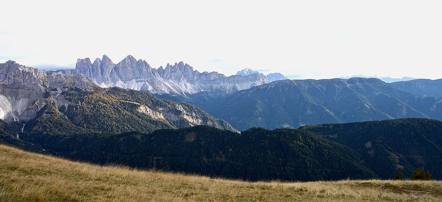 Alpine, Mountains, Dolomites, Rock, trees, leisure, summer HD wallpaper