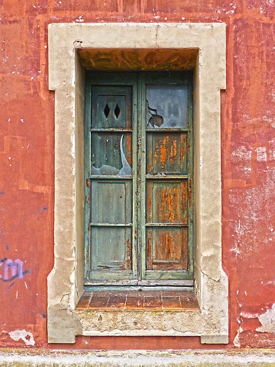 window, old, peeling paint, abandoned, building exterior, built structure HD wallpaper