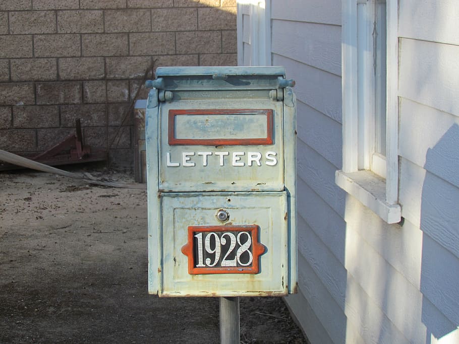 postal box, antique, old, mail box, communication, text, wall - building feature, HD wallpaper