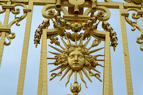 woman graphic head artwork decor, sun king, versailles, grid HD wallpaper