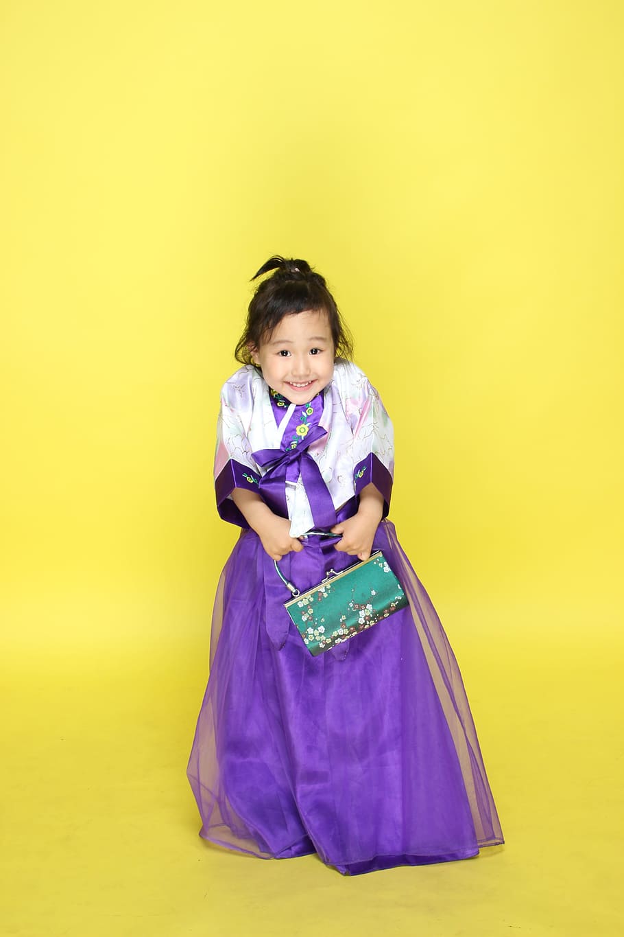 child, korea, yello, front view, childhood, studio shot, indoors HD wallpaper
