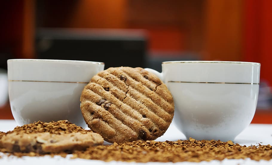 coffee with biscuits, coffee and biscuits, food and drink, sweet food HD wallpaper