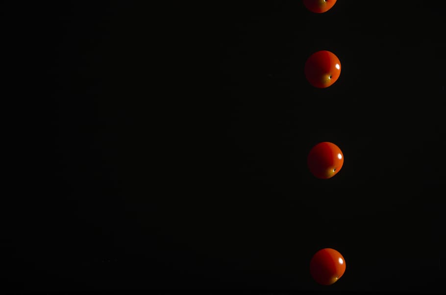 tomato, repetition, vegetable, fall, black, red, circle, strobe HD wallpaper