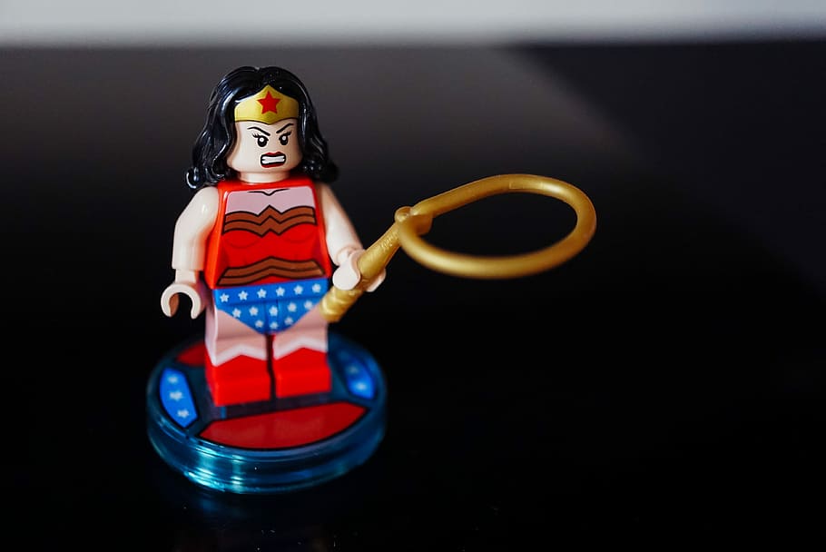 LEGO Wonder Woman plastic figure, model, toy, superwoman, superhero, HD wallpaper