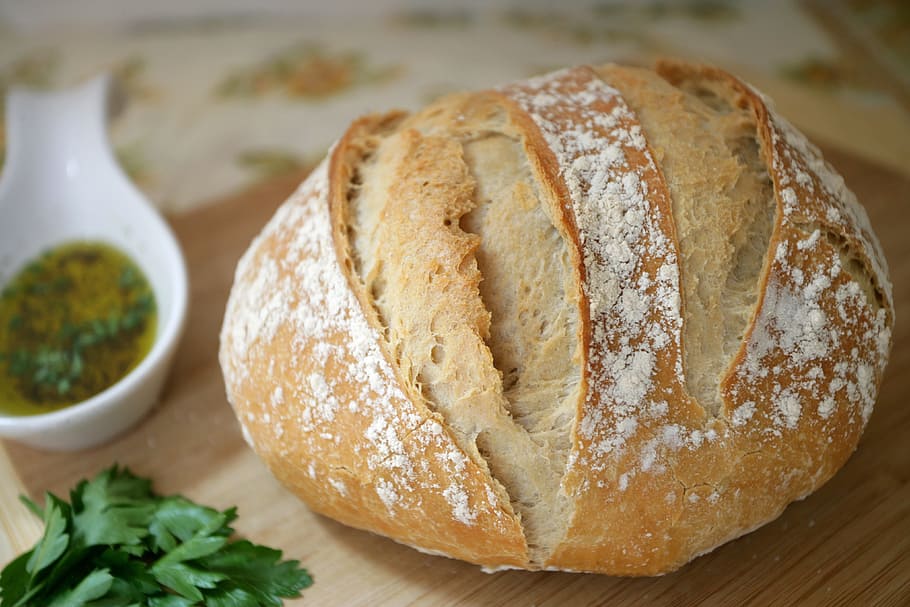 closeup photography of baked bread, fresh, food, bakery, wheat HD wallpaper