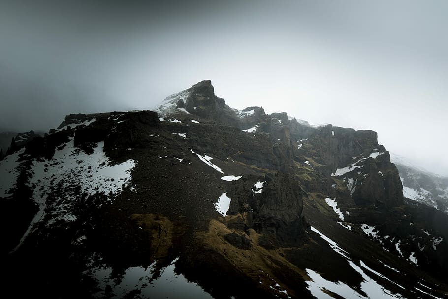 Misty Mountain Mornings, mountain covered by snow at daytime HD wallpaper