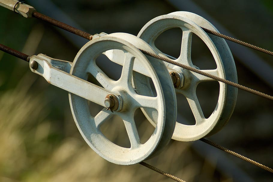 Technology, Railway, Roll, railway technology, pulleys, steel cable HD wallpaper