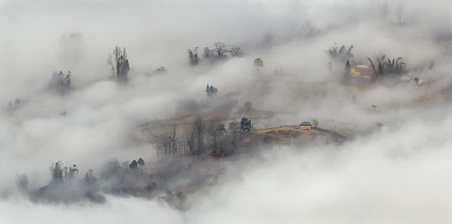 clouds with house, scenery, clouds early on ha, y ty lao cai, HD wallpaper