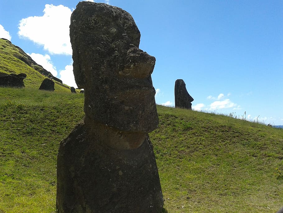 rapa, nui, easter island, rapa nui, chile, moai, hangaroa, sky HD wallpaper