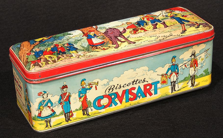 biscottes corvisart, box, tin, package, old, retro, historic HD wallpaper