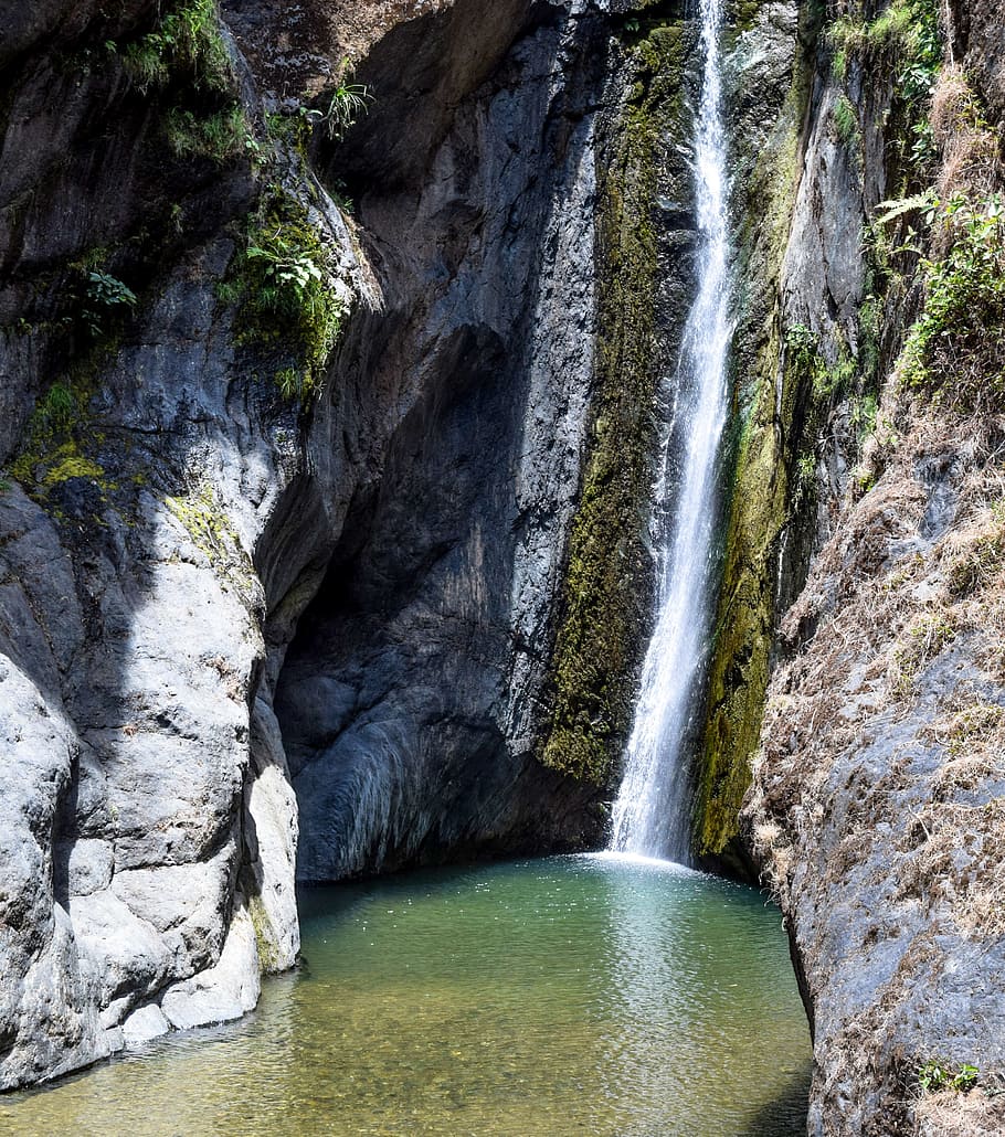 waterfall, nature, peru, river, landscape, vegetation, survival HD wallpaper