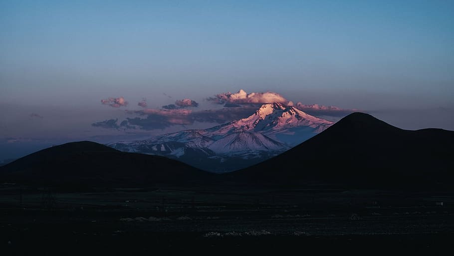 landscape photography of mountain, nature, shadow, silhouette HD wallpaper