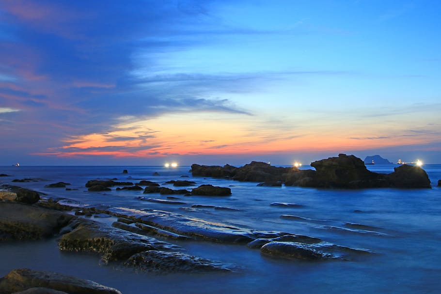 turtle roar, sunrise, blues, water, sky, sea, sunset, scenics - nature HD wallpaper