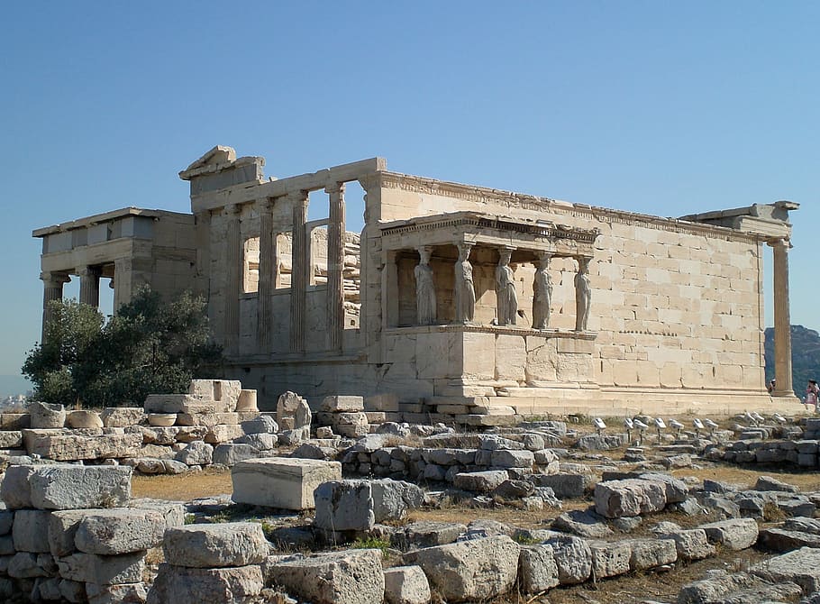View of the Erechtheum in Athens, ancient, architecture, building HD wallpaper