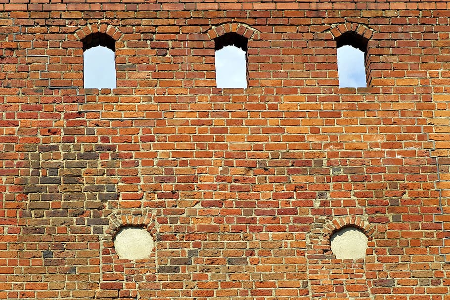 Lake Dusia, Castle, Defensive, the window, the gothic, brick, HD wallpaper