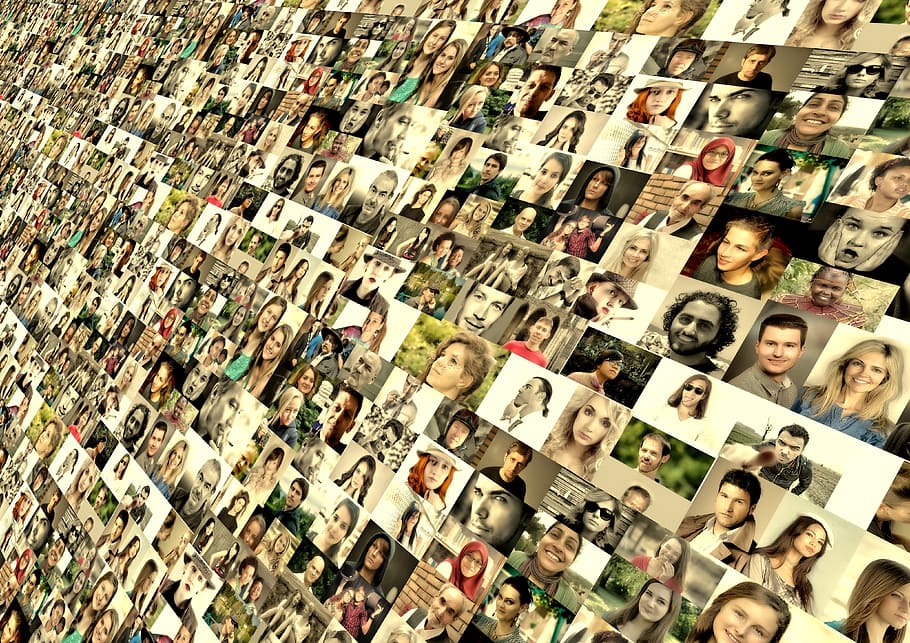 photo collage, photo montage, faces, photo album, world, population, HD wallpaper