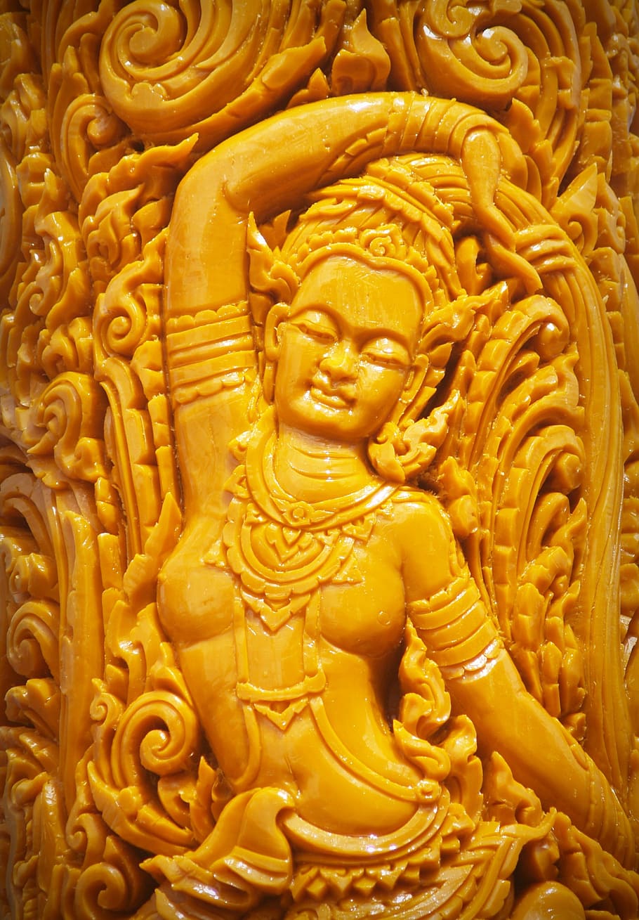 thailand, decoration, carvings, form, wax, soft, sculpture