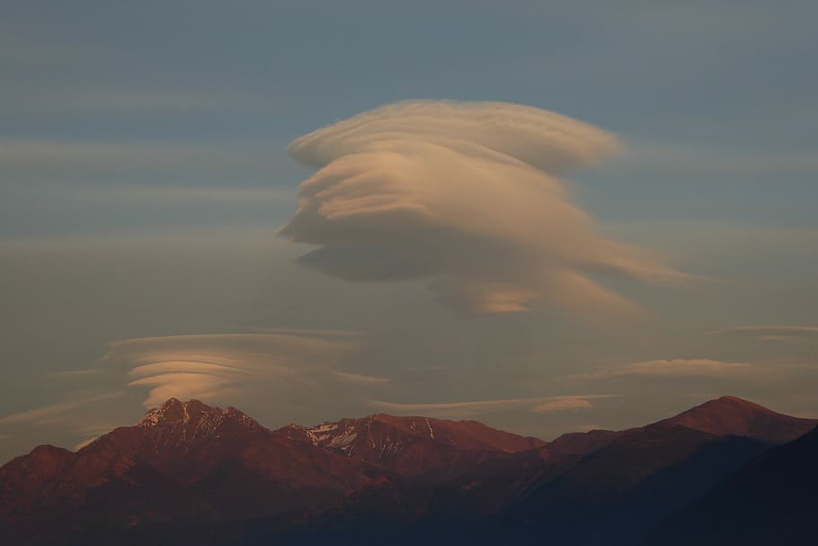 Lenticular, Clouds, Sunset, clouds lenticular, weather, sky HD wallpaper