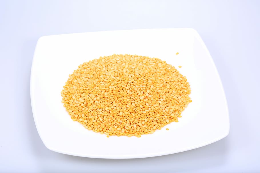 Yellow Beans in a plate, kernels, legumes, lentils, public domain HD wallpaper